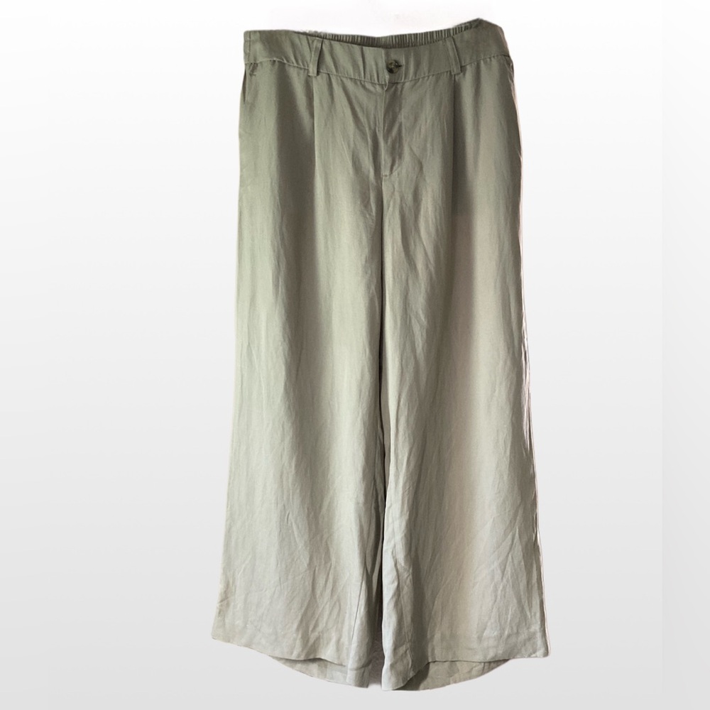 Torrid 12R Wide Leg‎ Studio Linen High-Rise Pant Tan Business Casual Neutral
